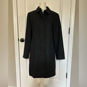 Harve Benard Women’s Classic Dark Gray Wool Coat Lined Size 8 Petite Tall